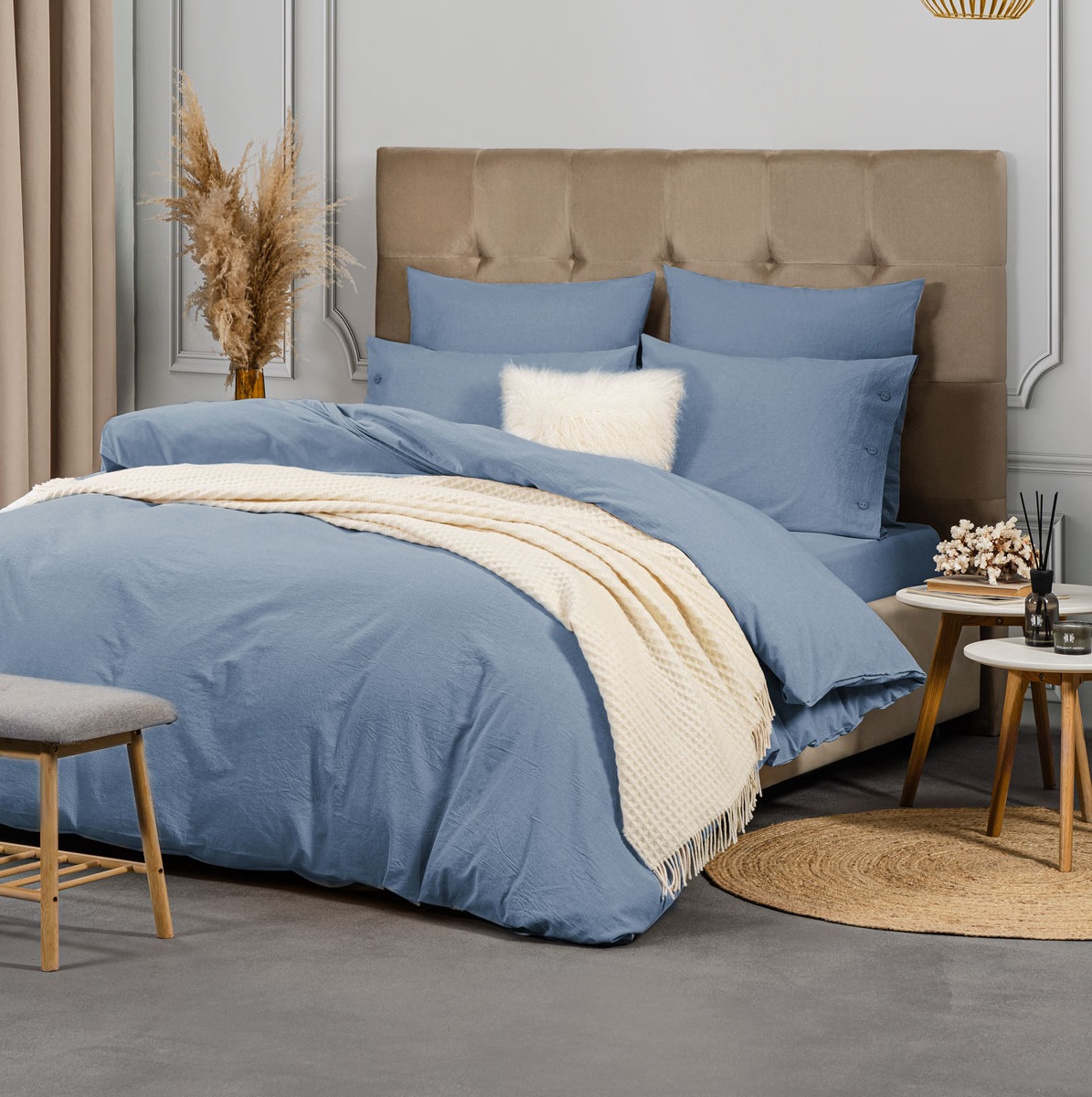 Комплект постельного белья Prime Prive Смоген Двуспальный голубой, размер Двуспальный - фото 2