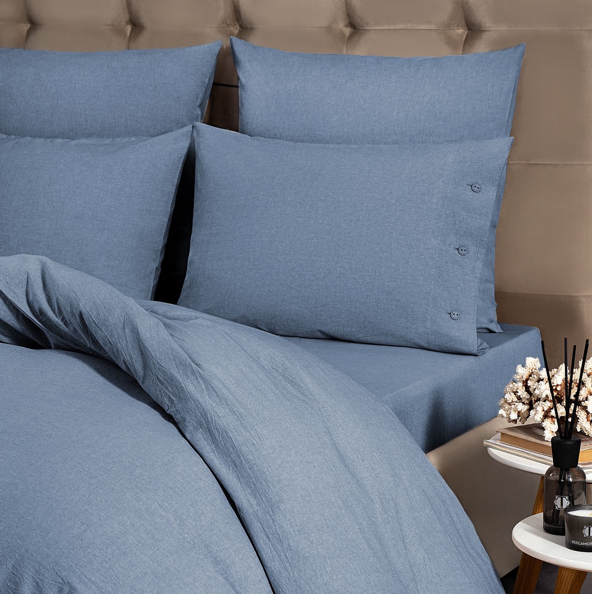 Комплект постельного белья Prime Prive Смоген Семейный/дуэт голубой, размер Семейный/дуэт - фото 3