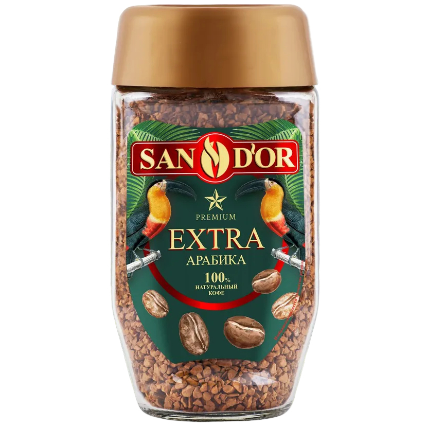 Кофе растворимый San Dor Extra 95 г кофе porto rosso растворимый сублимированный platino 90 г стеклянная банка