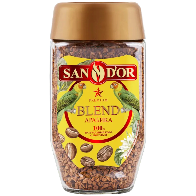 Кофе растворимый San Dor Blend 95 г кофе porto rosso растворимый сублимированный platino 90 г стеклянная банка