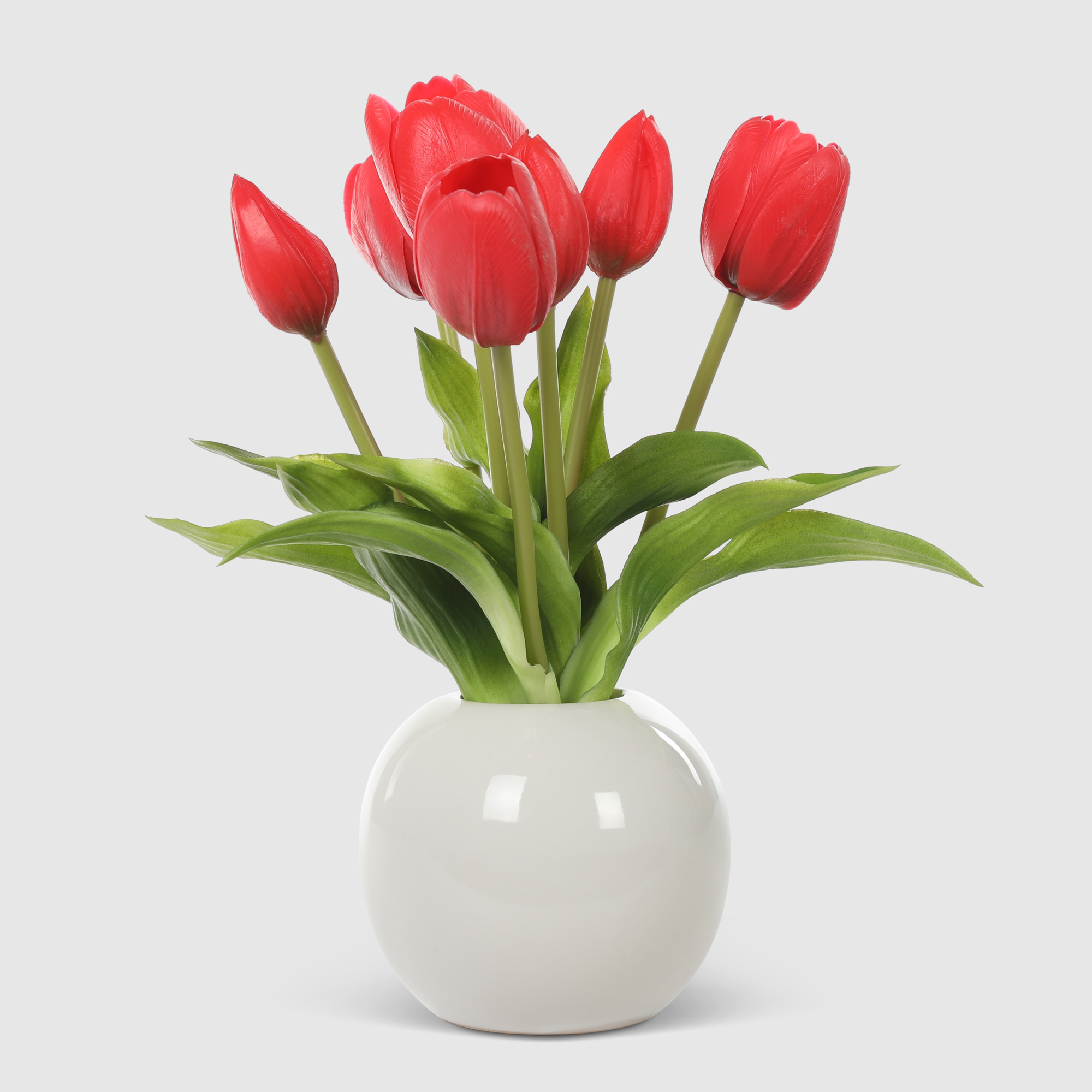 

Букет тюльпаны белом кашпо Конэко-О 1014810163 28 см, Красный
