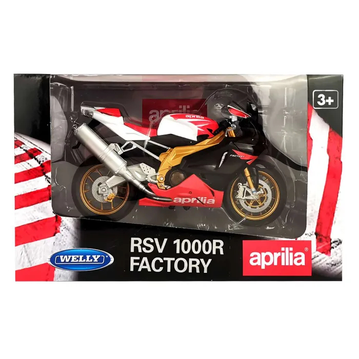 Мотоцикл Welly 1:10 Aprilia RSV 1000 R Factory красный - фото 2