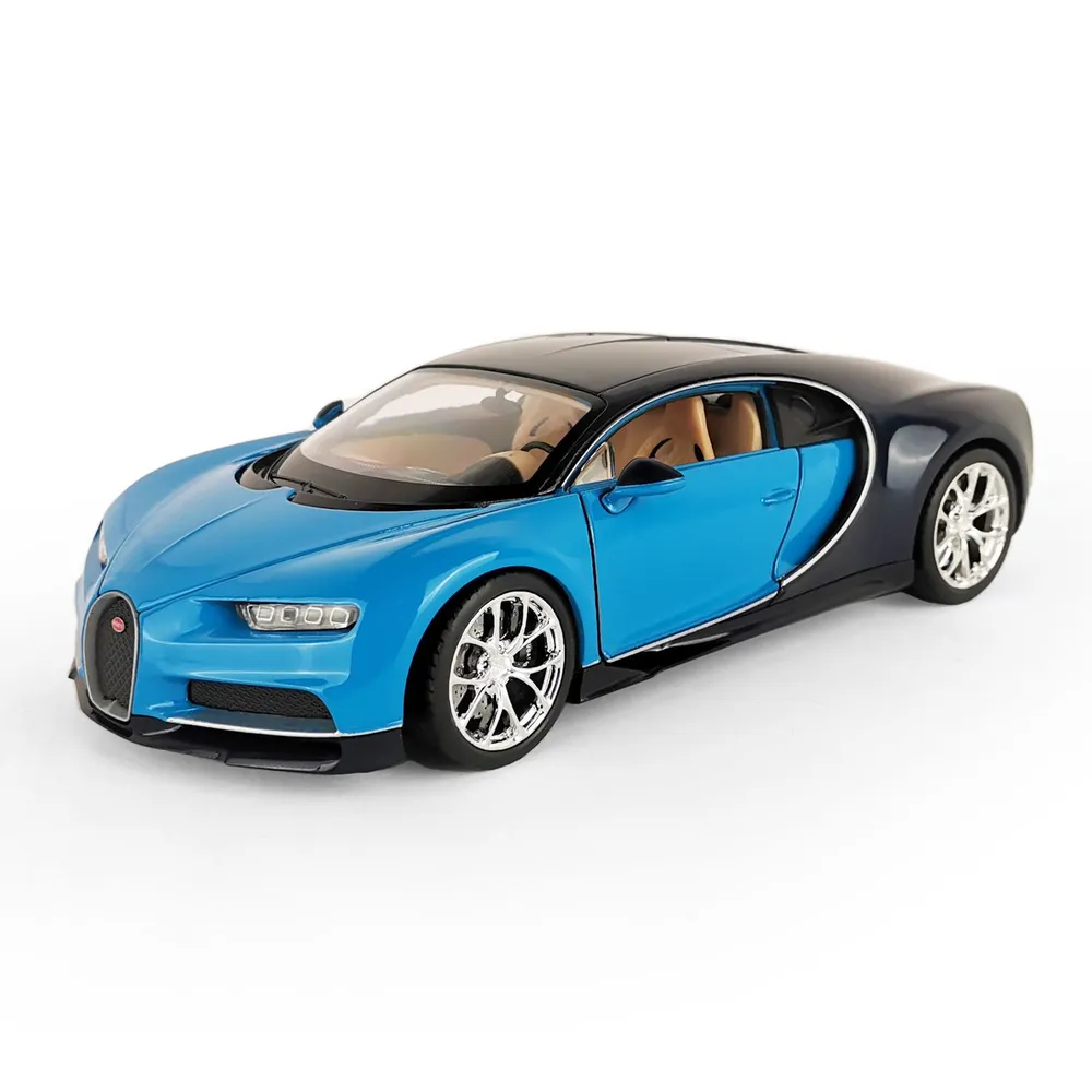 Машинка Welly 1:24 Bugatti Chiron синий машинка для гибкого трека flash track с зацепами для петли синий