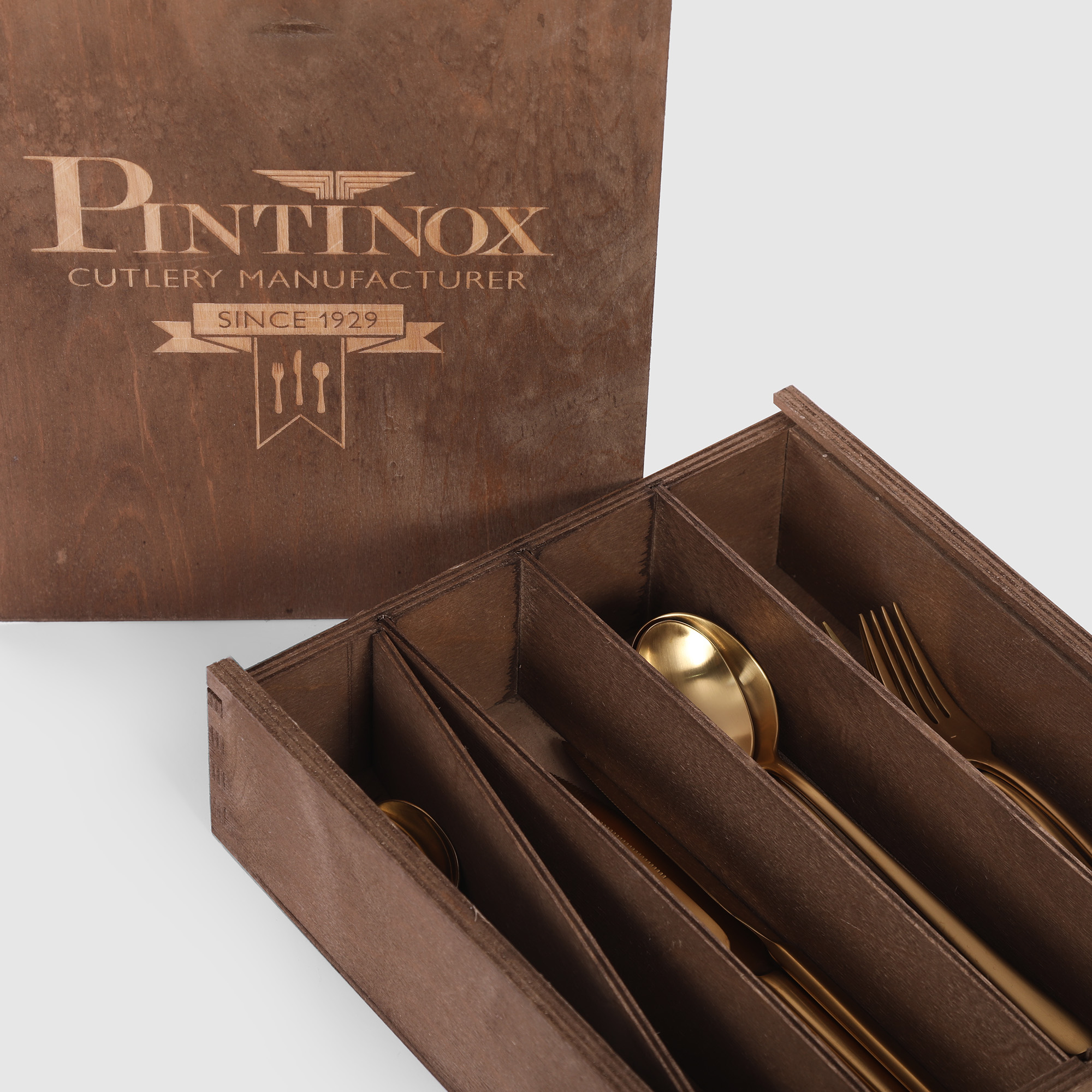 Набор столовых приборов Pintinox Satin 24 предмета 6 персон, цвет золотистый - фото 12