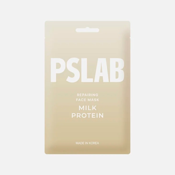 Маска для лица PSLAB Milk protein восстанавливающая 23 мл ультрапитательная тканевая маска флюид almond milk 20г