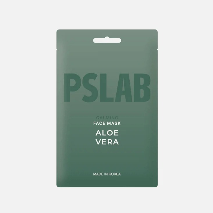 Маска для лица PSLAB Aloe vera успокаивающая 23 мл ультрапитательная тканевая маска флюид almond milk 20г