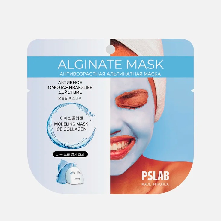 Маска для лица PSLAB Антивозрастная с коллагеном 22 г маска сердце для лица лифтинг моделирующая альгинатная 25г
