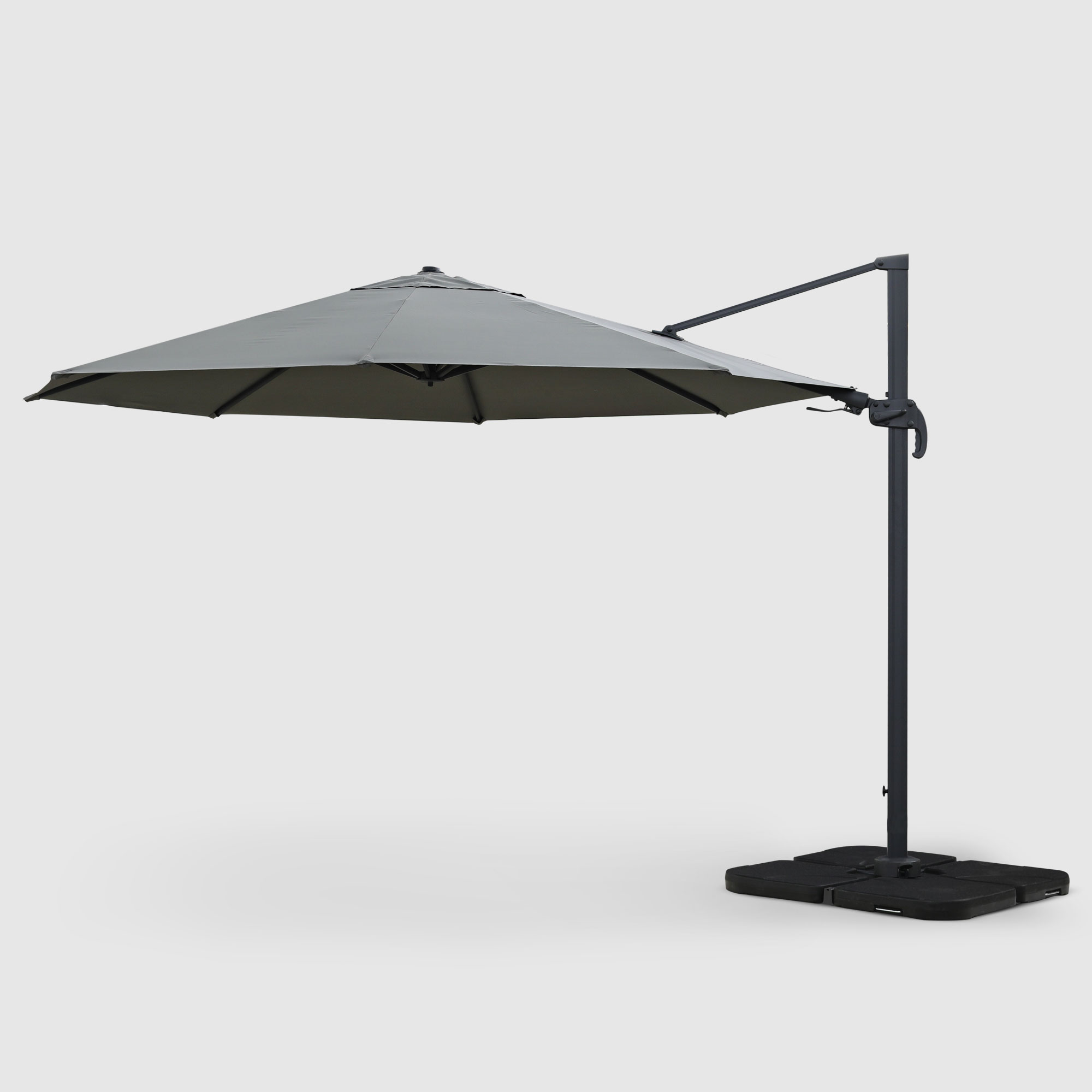 Зонт с набором Greenpatio с кронштейном и утяжелителем, цвет темно-серый