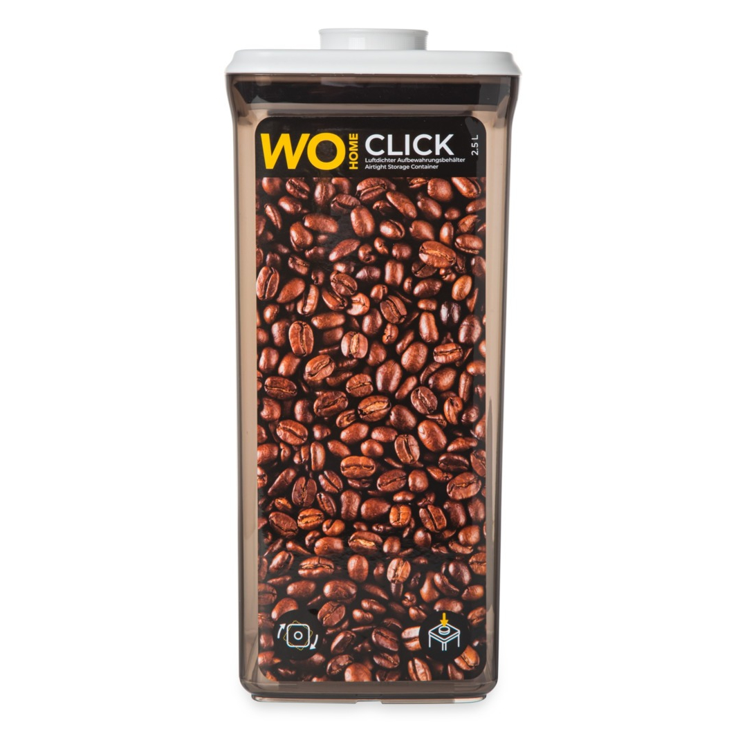 Контейнер WO Home Click с вакуумной крышкой коричневый 2500 мл, цвет белый