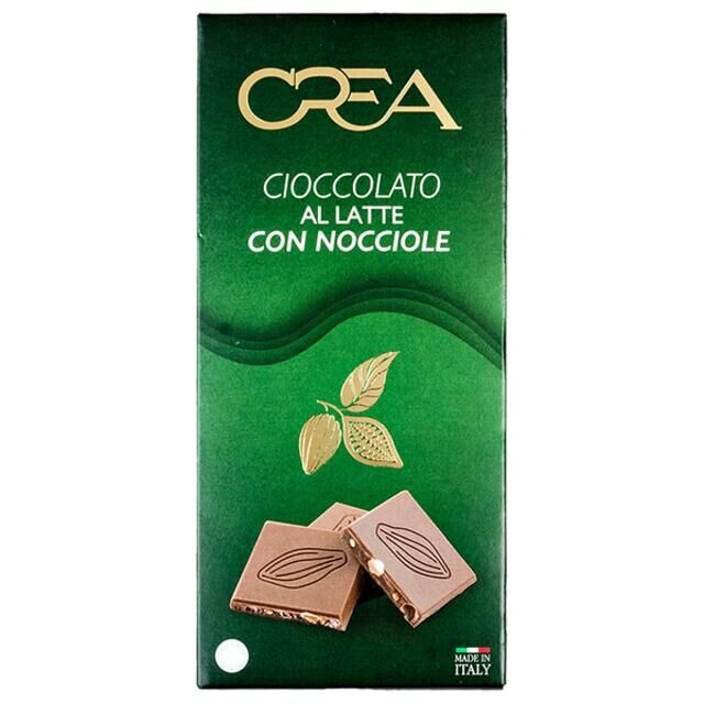 Шоколад Crea молочный с кусочками фундука 100 г шоколад rioba порционный молочный 32% какао 800 гр