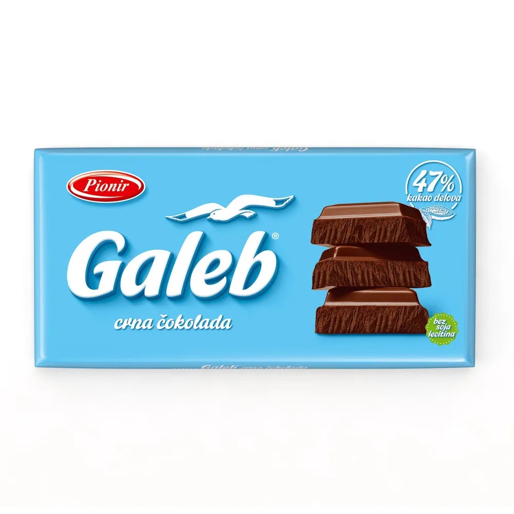Шоколад Pionir Galeb темный 47% 80 г шоколад темный монетный двор золотой стандарт слиток 80 г