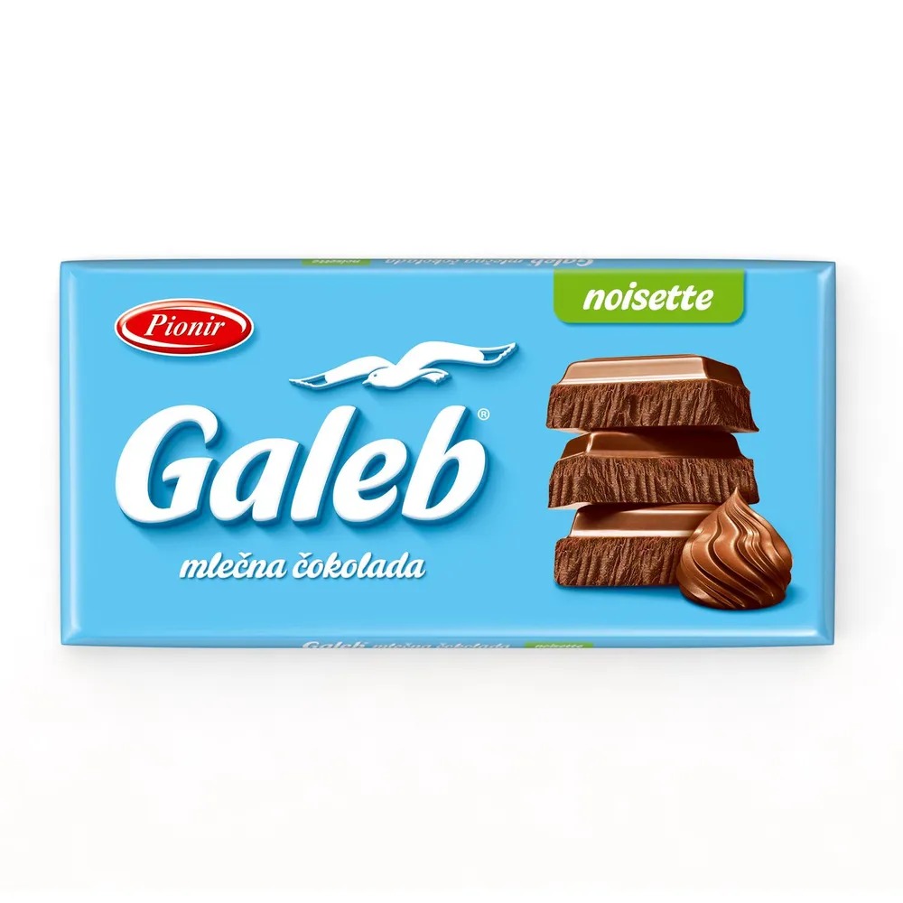 Шоколад Pionir Galeb молочный с пастой из фундука 80 г шоколад rioba порционный молочный 32% какао 800 гр