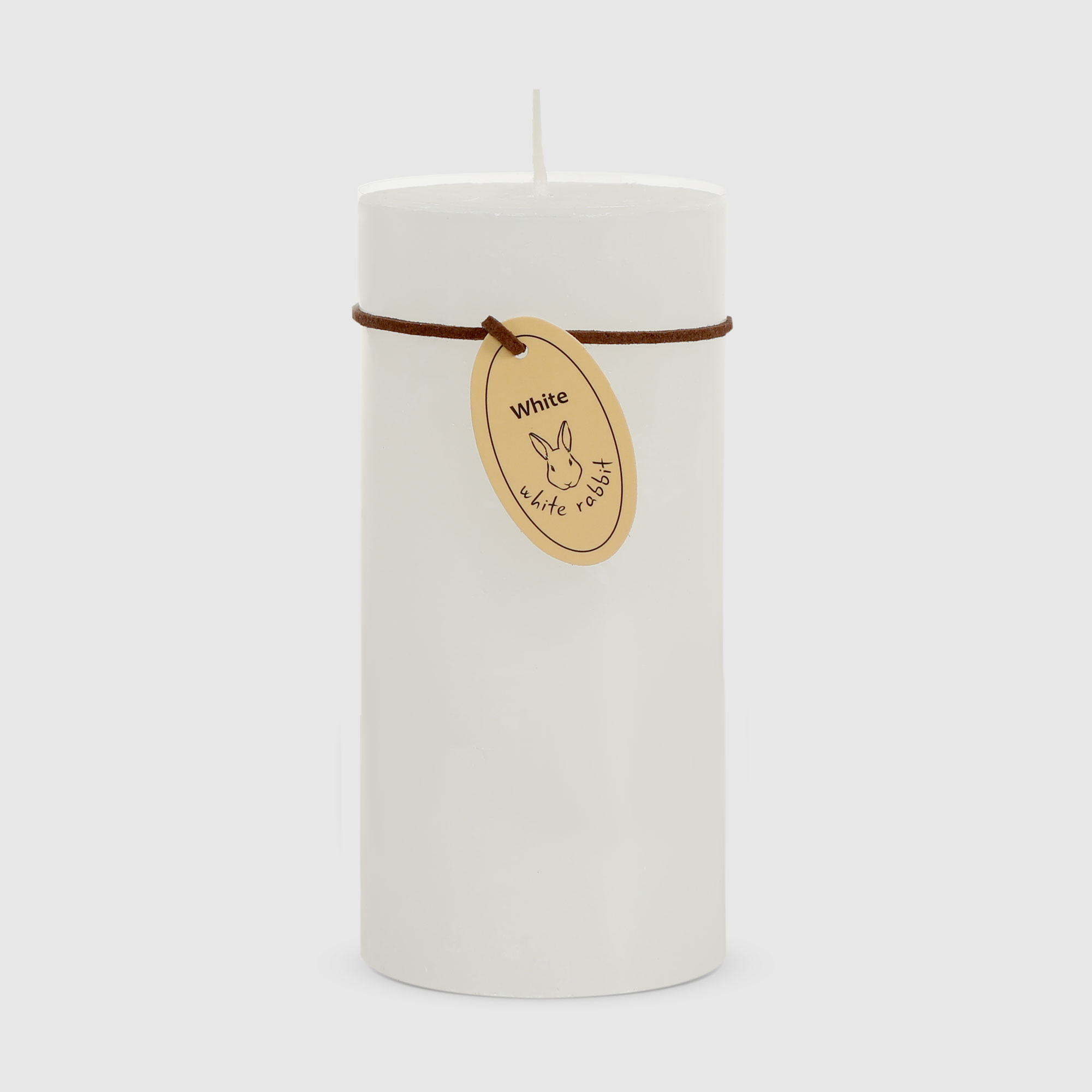 Свеча столбик White Rabbit рустик белый 7х15 см white coffee свеча