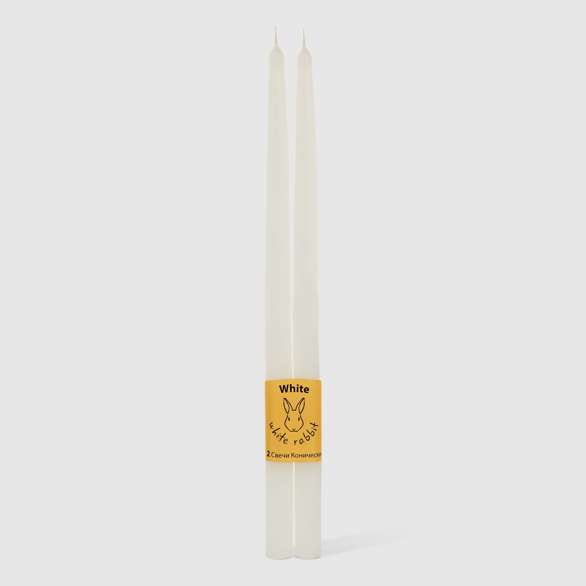 Набор конических свечей White Rabbit белые 30 см 2 шт набор свечей из вощины медовых с добавлением эфирного масла