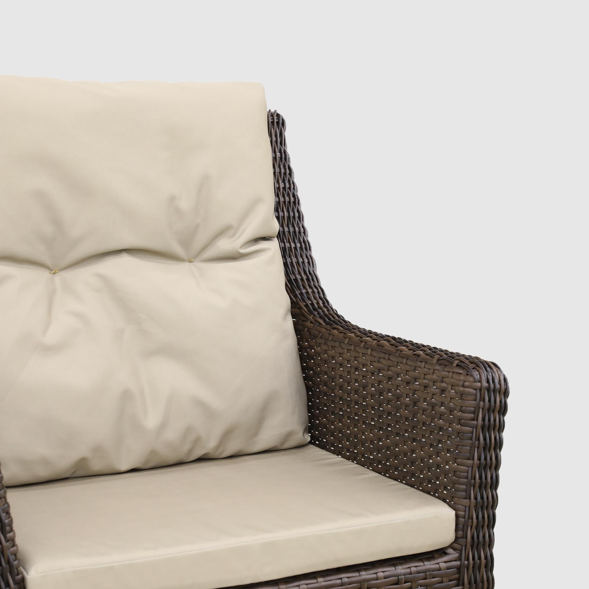 Комплект мебели Ns Rattan 2 кресла и столик, цвет коричневый, размер 65х90х80 - фото 8