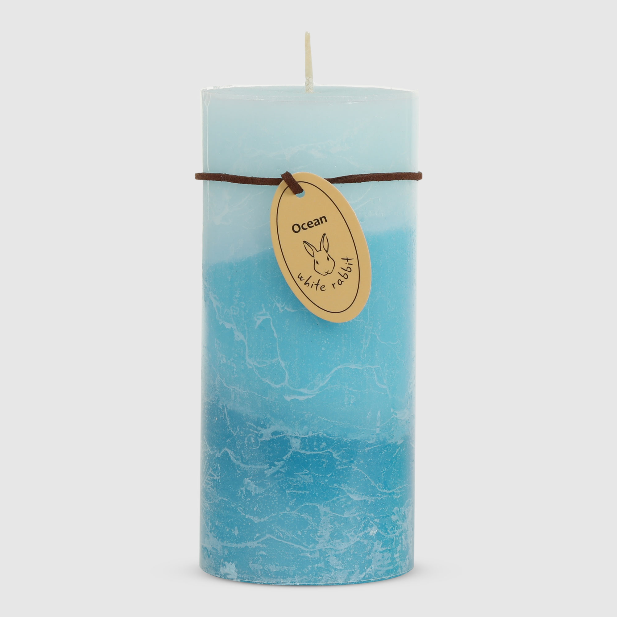 свеча ароматическая ваниль 8x9 см конус голубой Свеча ароматическая трёхцветная White Rabbit океан 7х15 см