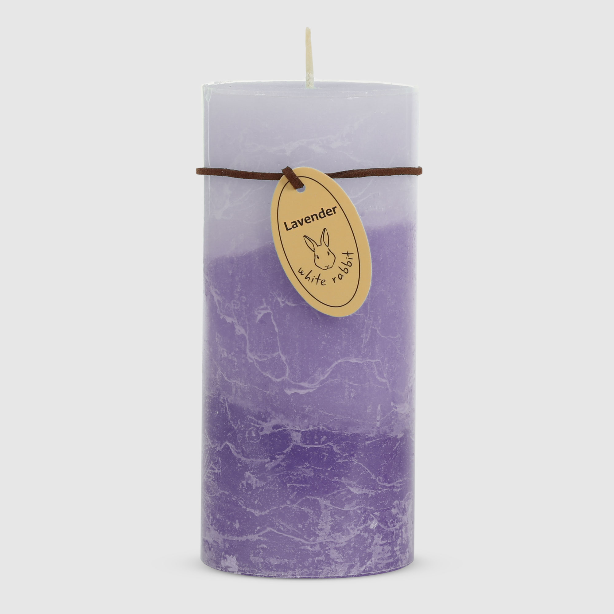 ароматическая свеча омский свечной античная лаванда Свеча ароматическая трёхцветная White Rabbit лаванда 7х15 см