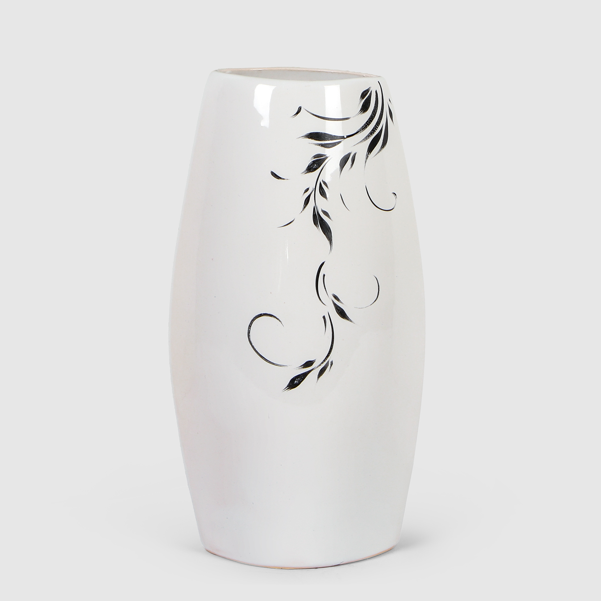 

Керамическая ваза Porc-сeramic Медея с росписью М, Белый;черный