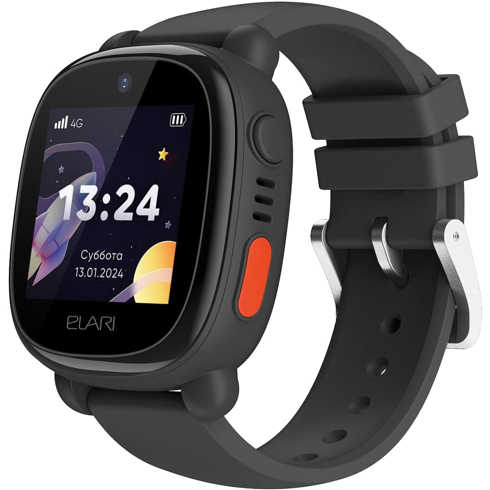 детские часы elari kidphone 3g с голосовым помощником black Смарт-часы Elari KidPhone 4G Lite черный