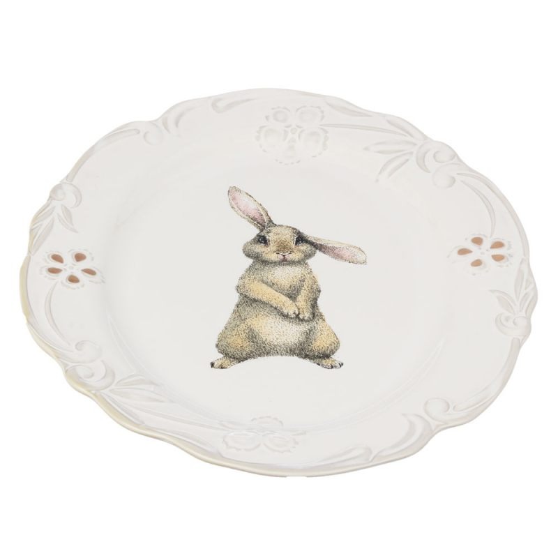 Блюдо сервировочное овальное Myatashop Rabbits collection 36 см, цвет белый