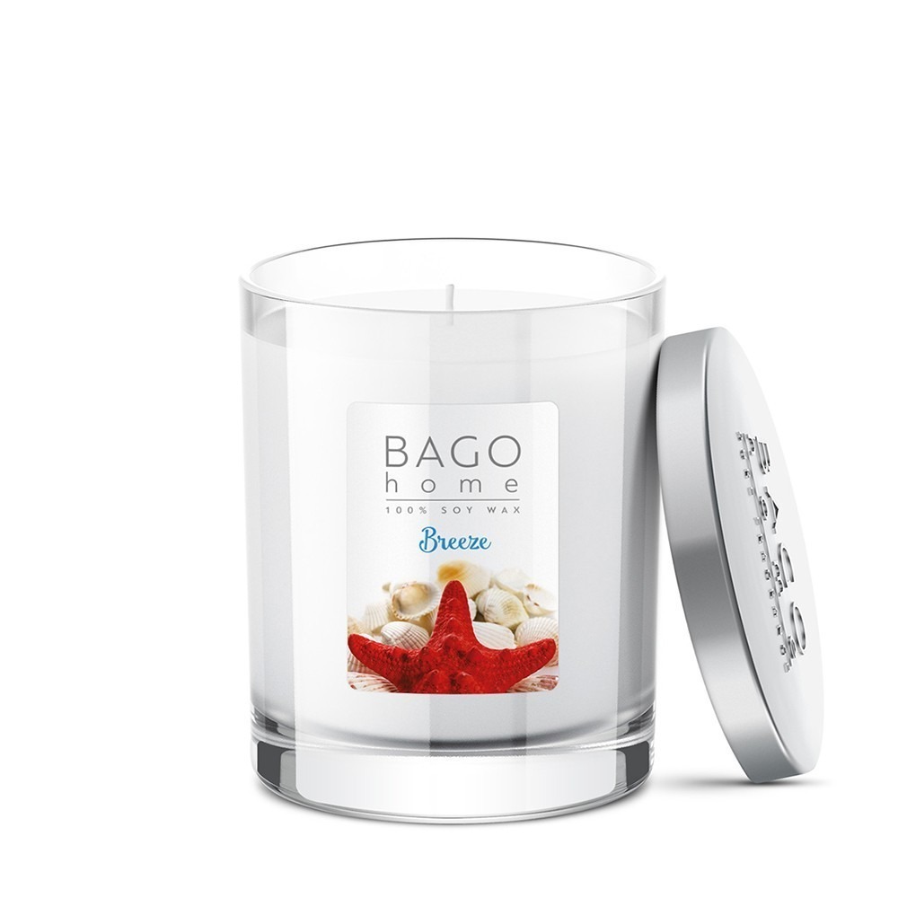 Свеча ароматическая в стекле BAGO home Бриз 132 г свеча ароматическая в стекле 6 3см 100мл лилия