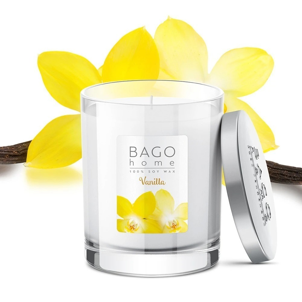 Свеча ароматическая в стекле BAGO home Ваниль 132 г свеча ароматическая в стекле 6 3см 100мл морской воздух