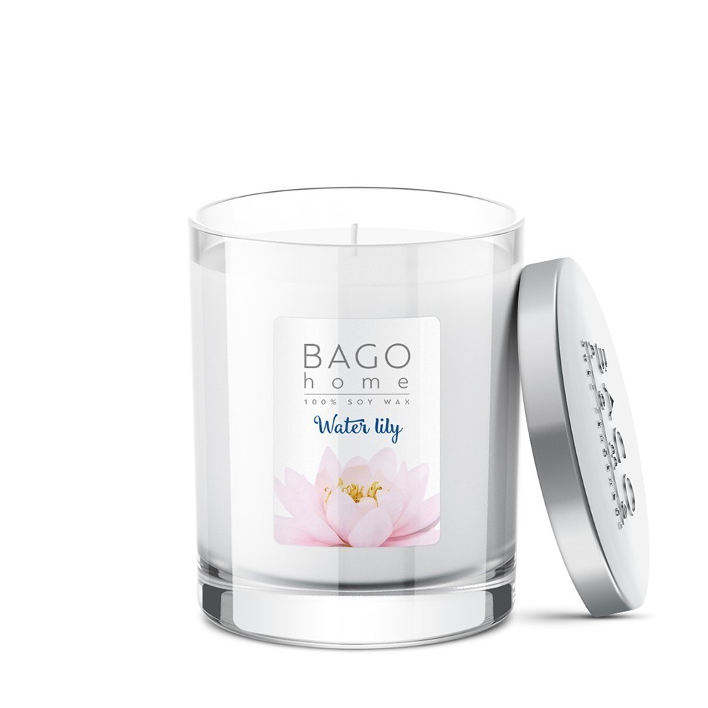 Свеча ароматическая в стекле BAGO home Водяная лилия 132 г свеча ароматическая в стекле 6 3см 100мл морской воздух