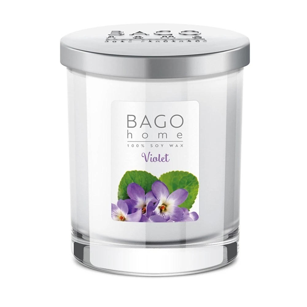 Свеча ароматическая в стекле BAGO home Фиалка 132 г свеча ароматическая в стекле 6 3см 100мл лилия
