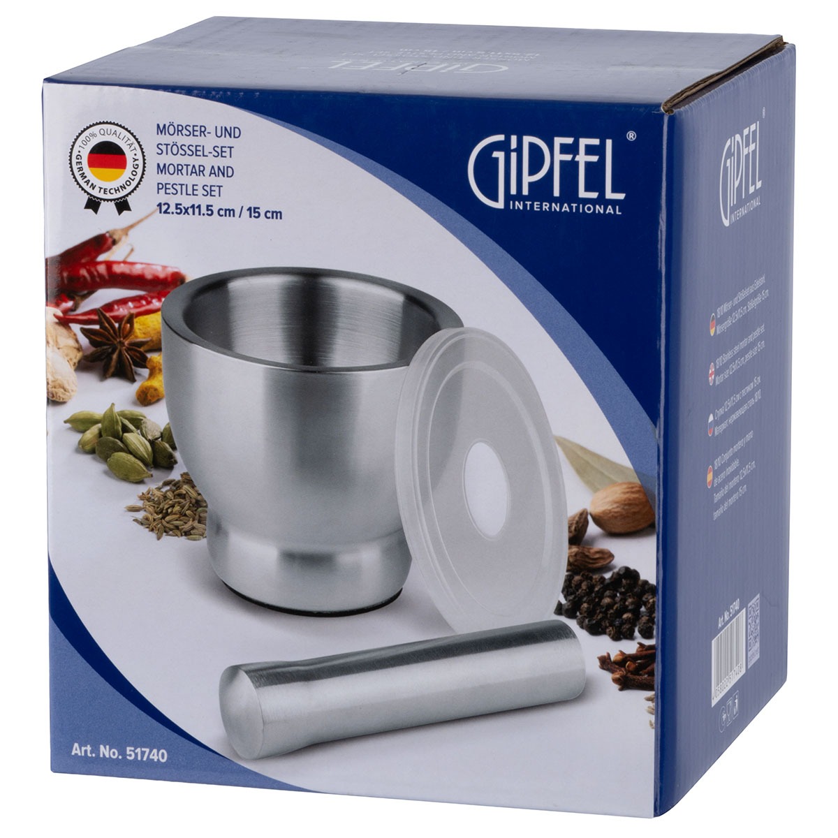 фото Ступка gipfel 12,5х11,5 см с пестиком 15 см