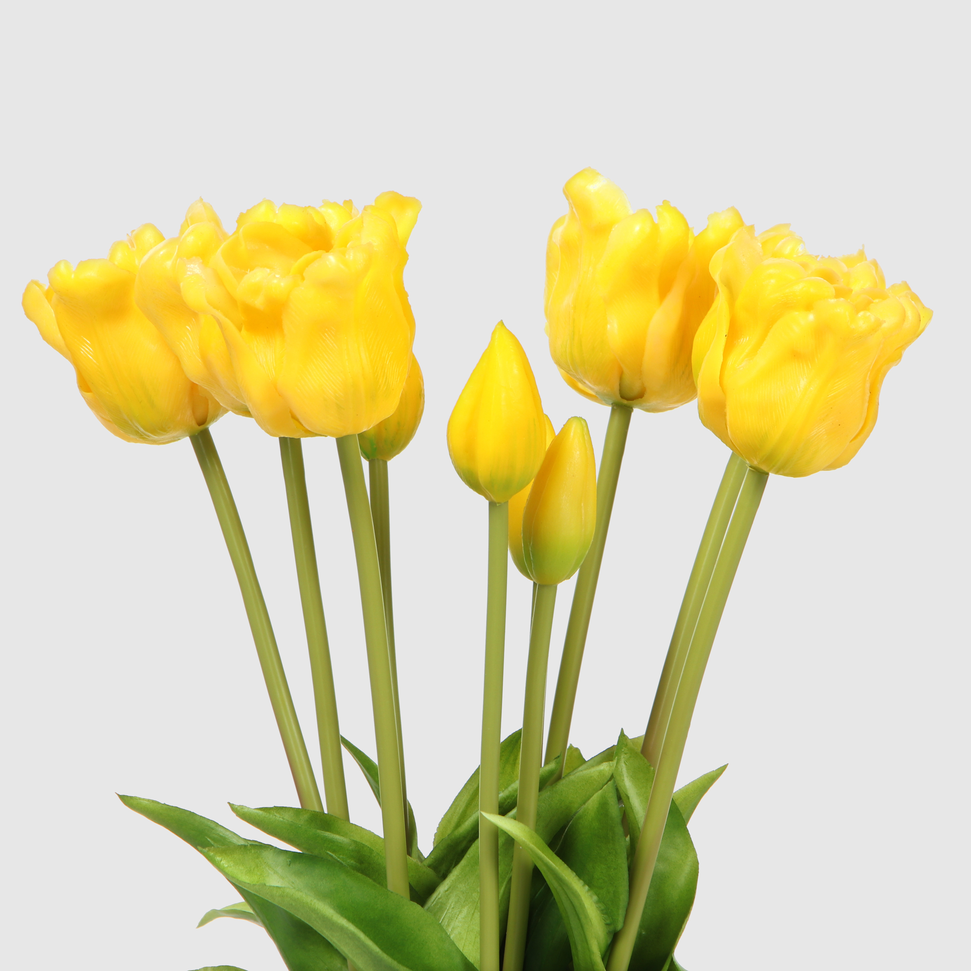 Тюльпаны Конэко-О 10153_Х2_10160 в черном кашпо 45 см, цвет желтый - фото 2