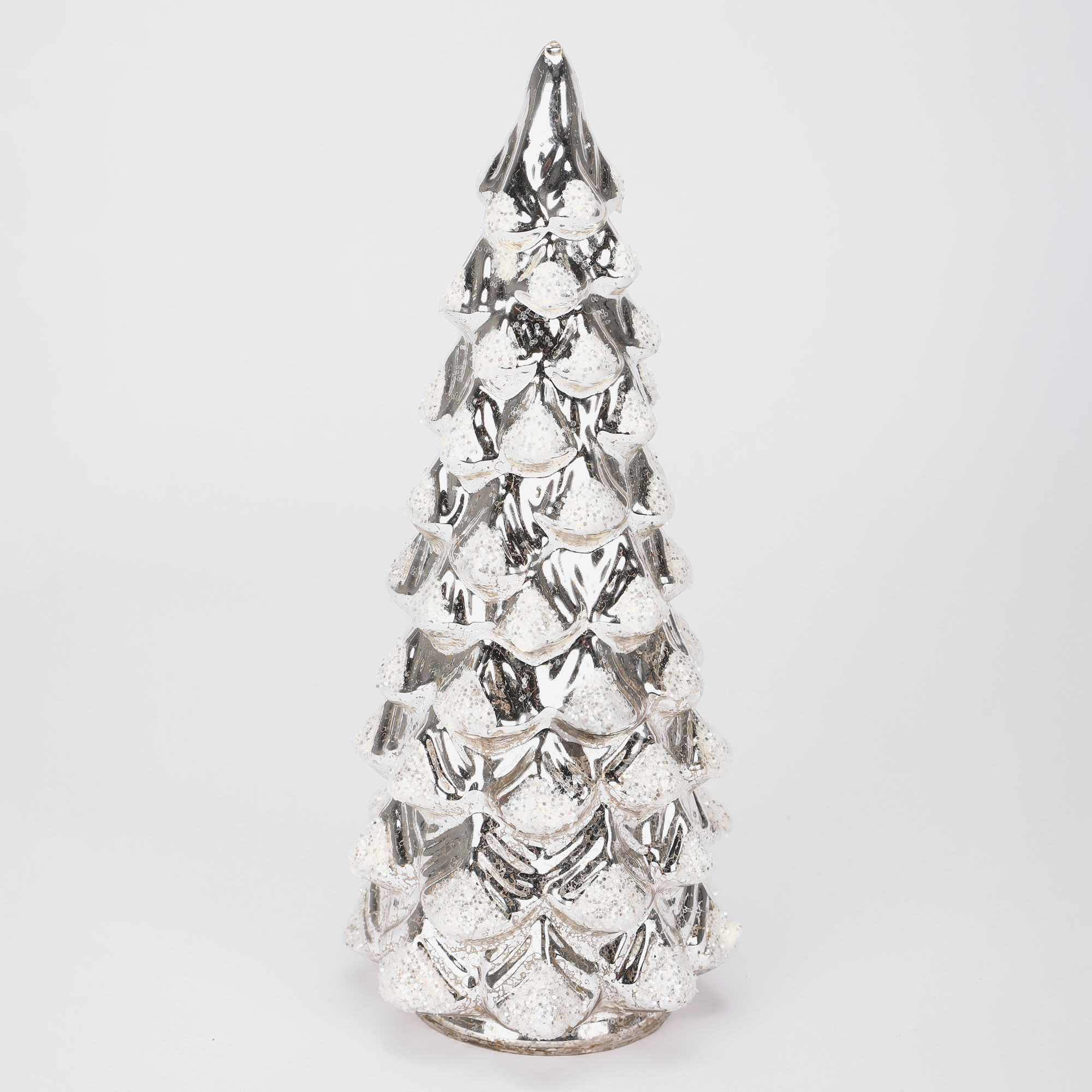 Ёлка стеклянная Yancheng Shiny с подсветкой 11х11х26 см 479₽