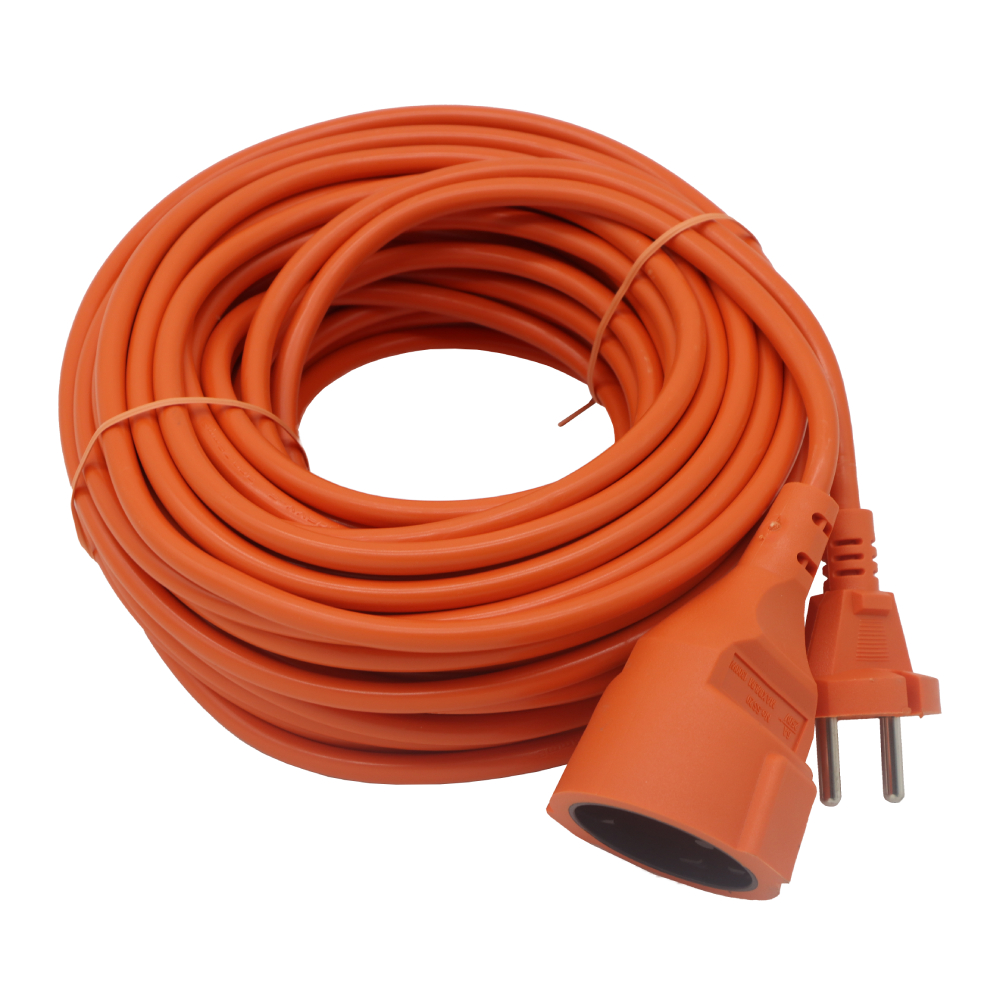 Удлинитель-шнур Tokov Electric 1 розетка 20 м без заземления сечение 2х0,75 мм² с защитной крышкой, цвет оранжевый