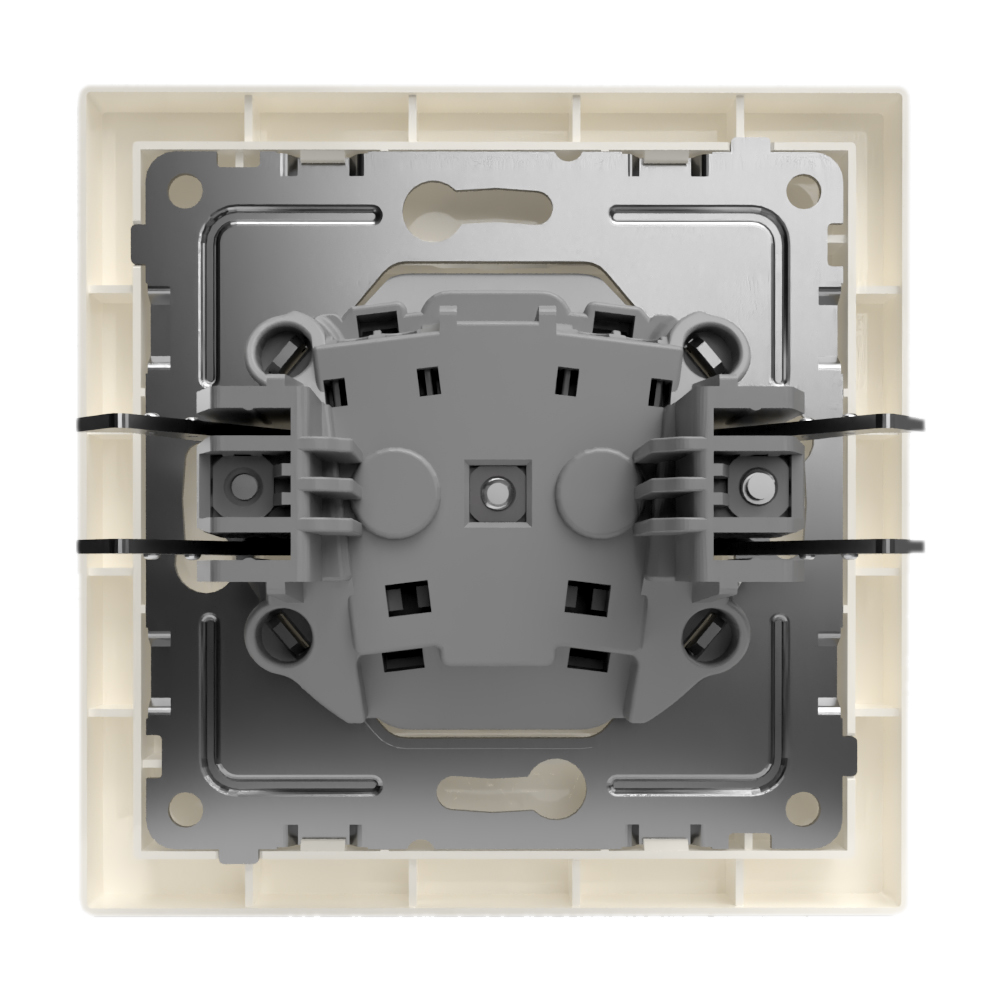фото Розетка tokov electric pixel 1-м без заземления в сборе бежевая