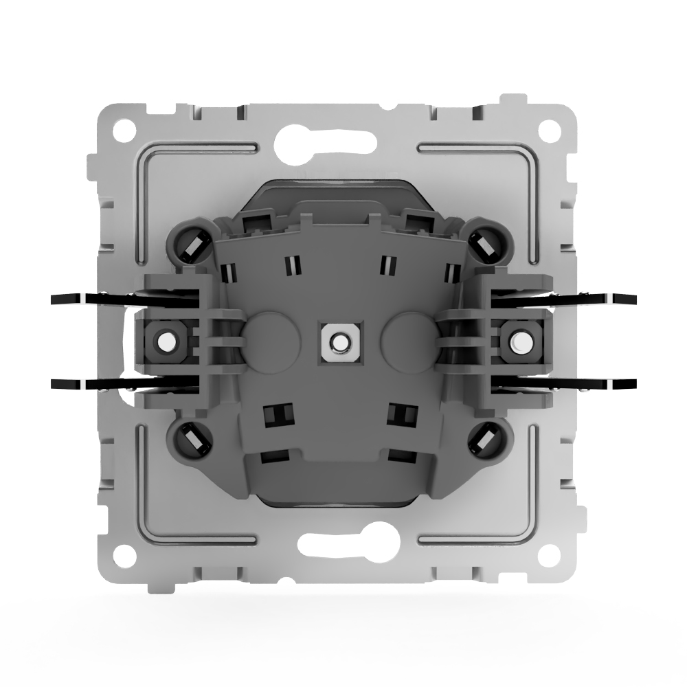 фото Розетка tokov electric pixel 1-м без заземления с защитными шторками белая