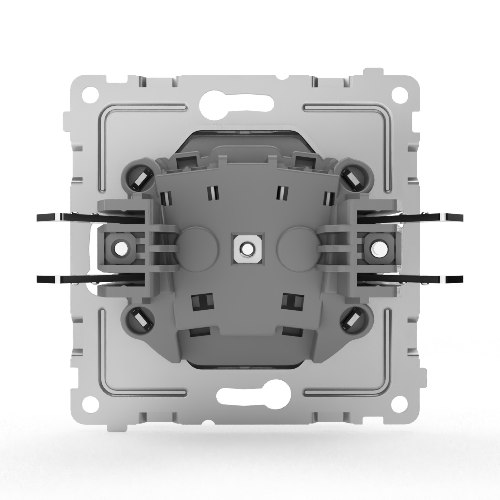 фото Розетка tokov electric pixel 1-м с заземлением цвет алюминий