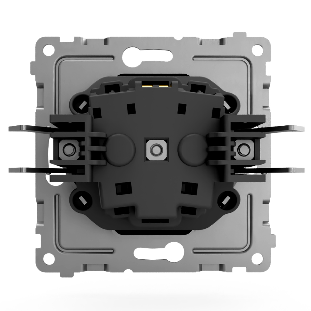 фото Розетка tokov electric pixel 1-м с заземлением цвет карбоновый