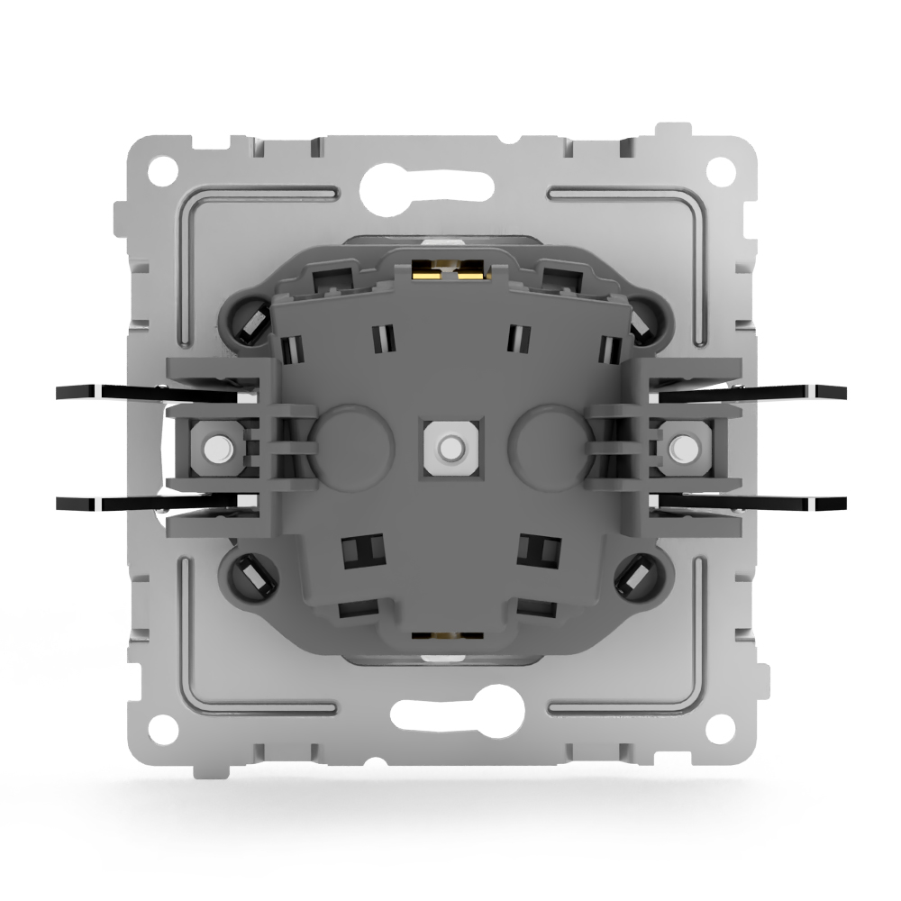 фото Розетка tokov electric pixel 1-м с заземлением с защитными шторками белая