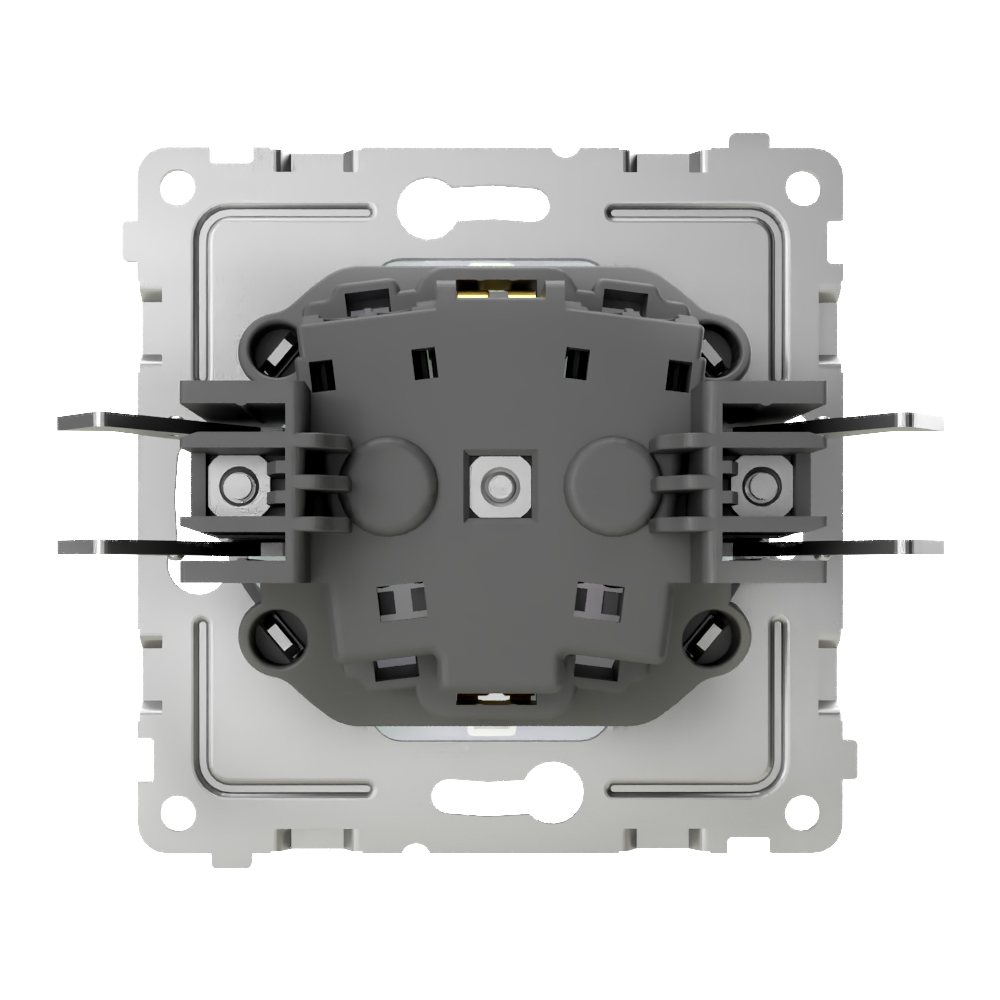 фото Розетка tokov electric pixel 1-м с заземлением с защитными шторками перламутровая