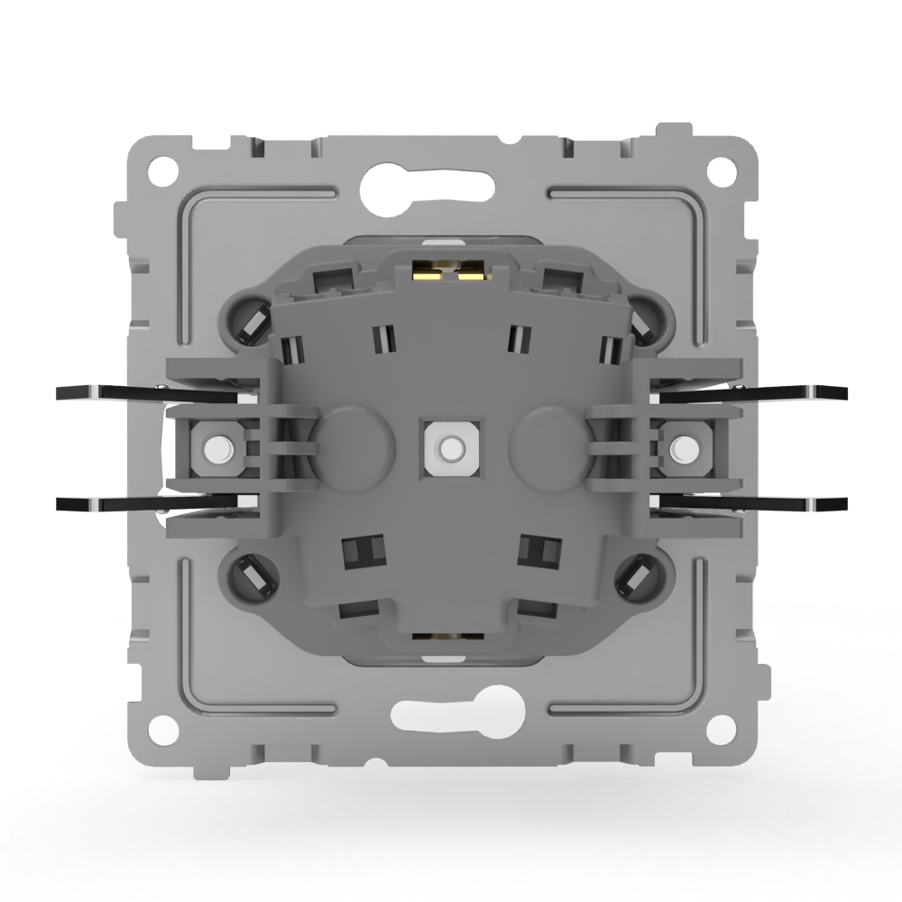 фото Розетка tokov electric pixel 1-м с заземлением с защитными шторками с крышкой белая