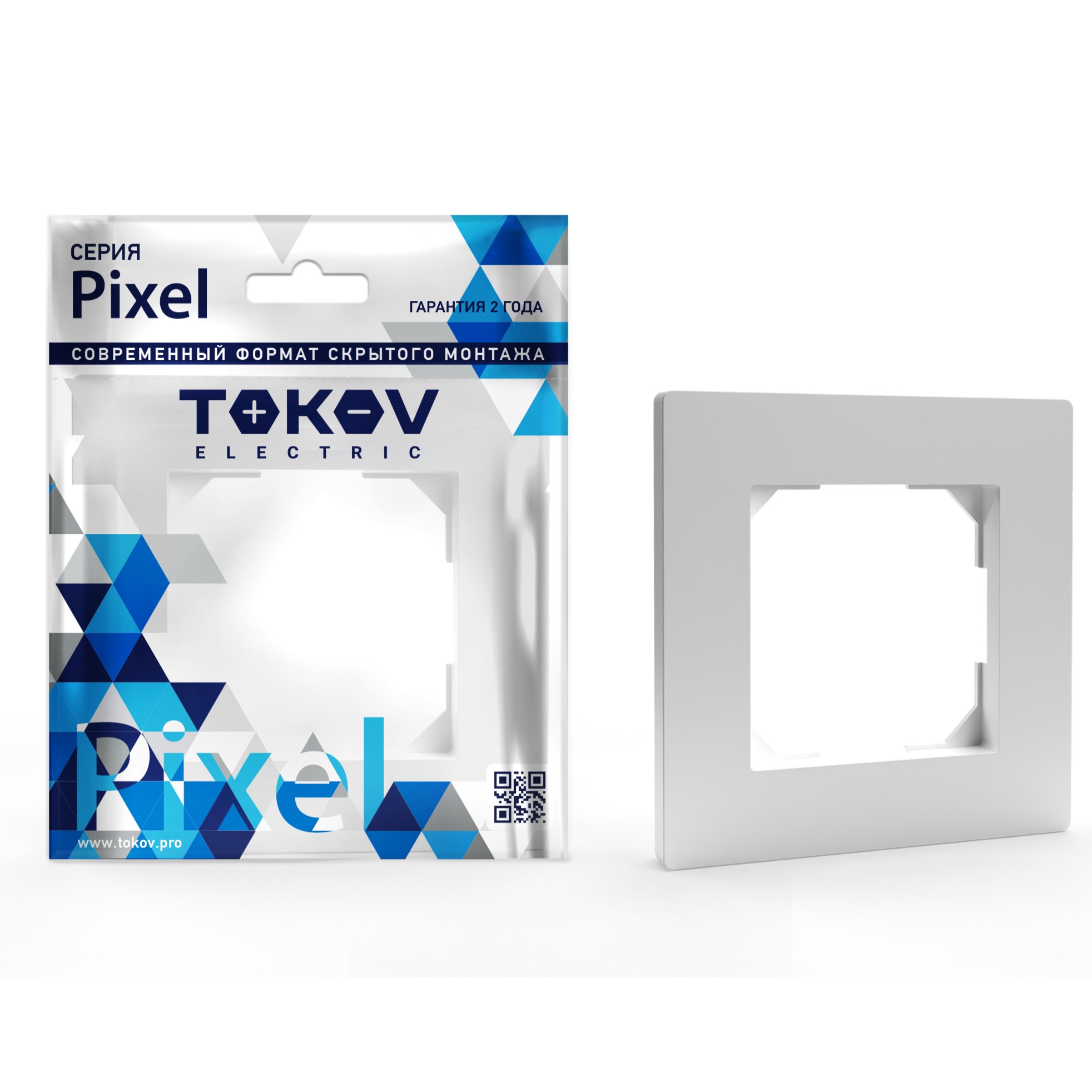 Рамка Tokov Electric Pixel 1-м белая