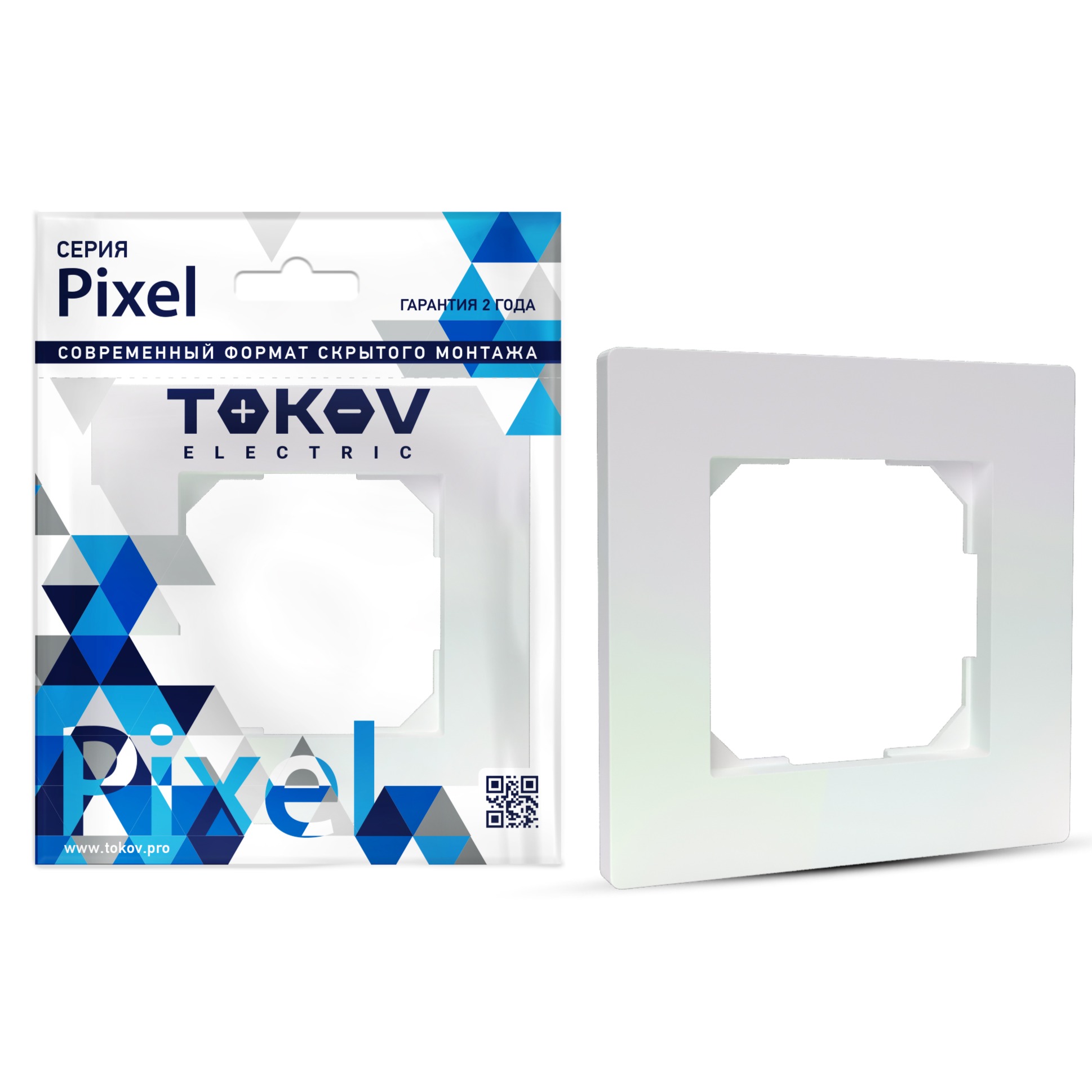 цена Рамка Tokov Electric Pixel 1-м перламутровая