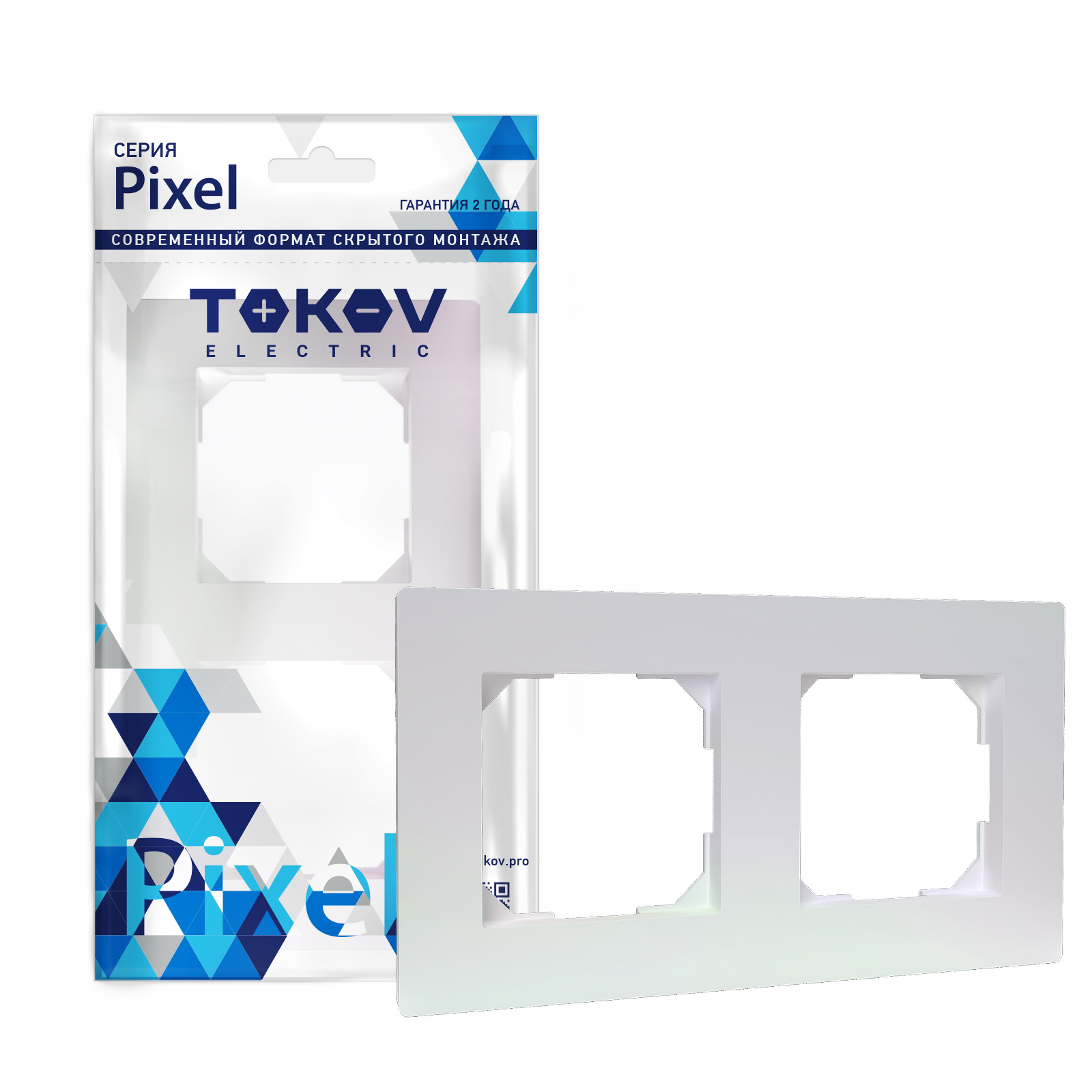 Рамка Tokov Electric Pixel 2-м перламутровая