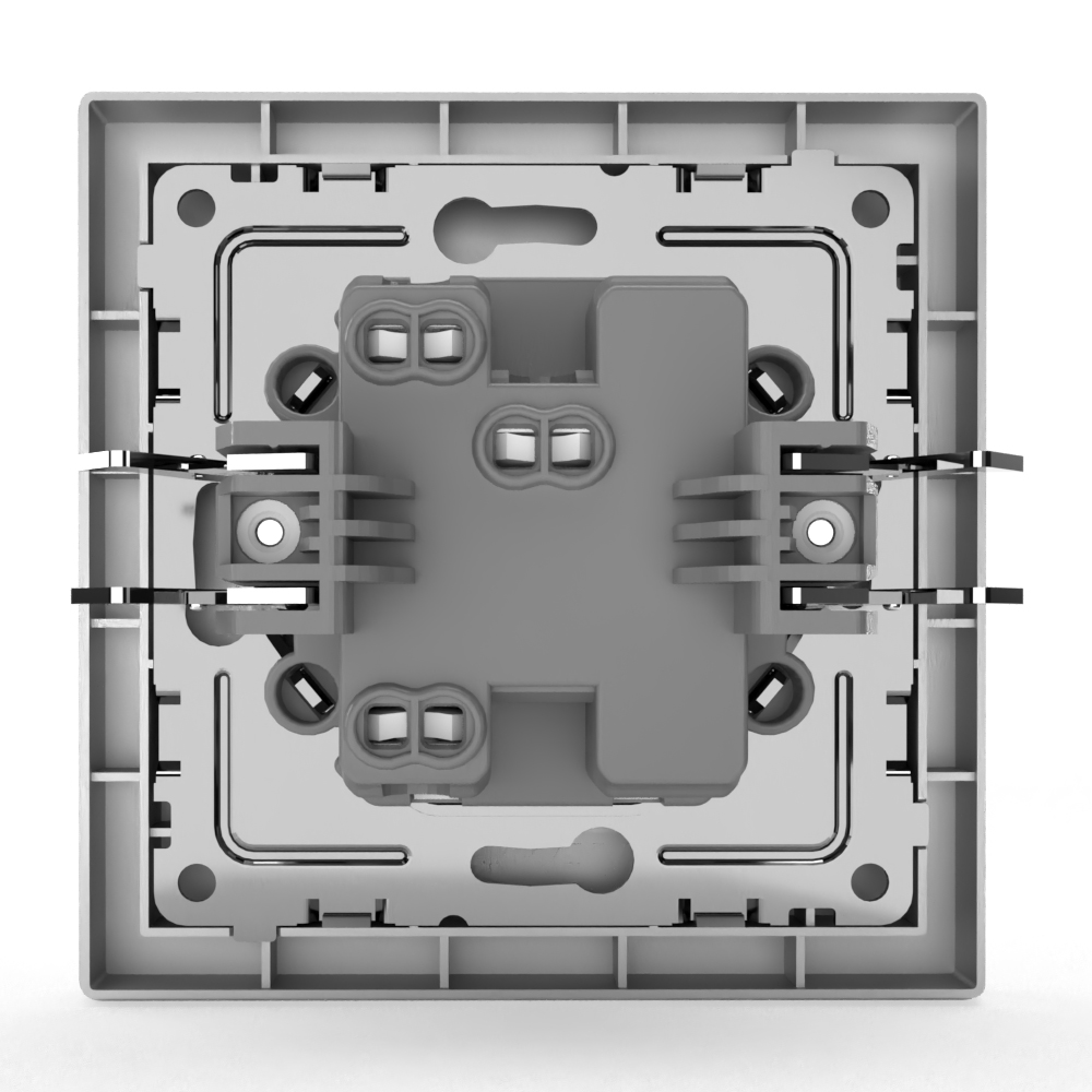 фото Выключатель tokov electric pixel одноклавишный в сборе цвет алюминий