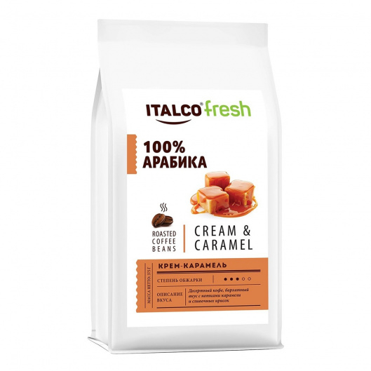 Кофе в зернах Italco ароматизированный Cream & Caramel 175 г кофе в зернах italco extra cream в у 1kg