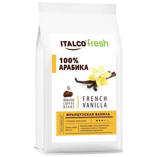 Кофе в зернах Italco ароматизированный French Vanilla 375 г кофе в зернах panacea ирландские сливки ароматизированный 1000 г