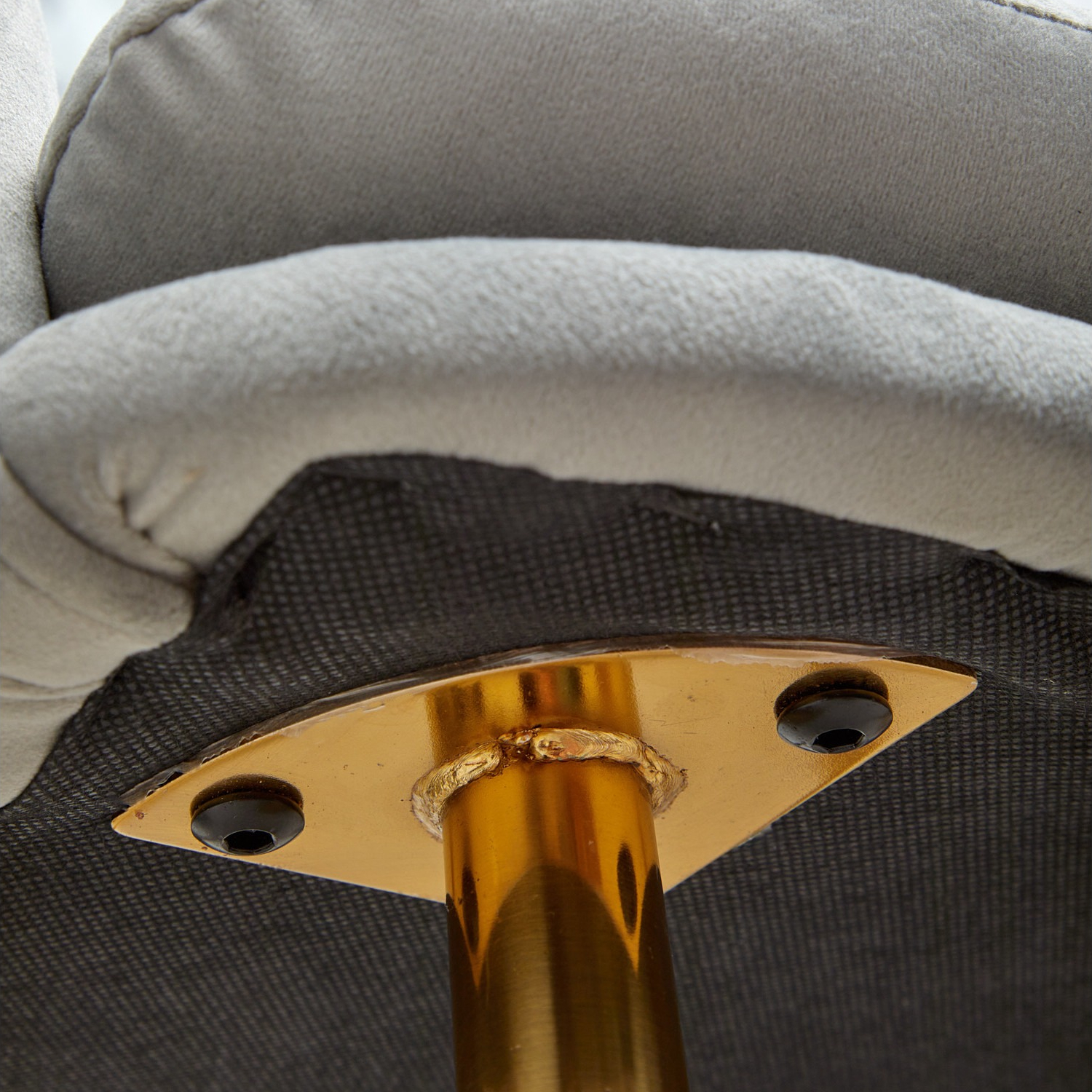 Кресло Glasar серое 55х56х78 см, цвет золотистый - фото 6