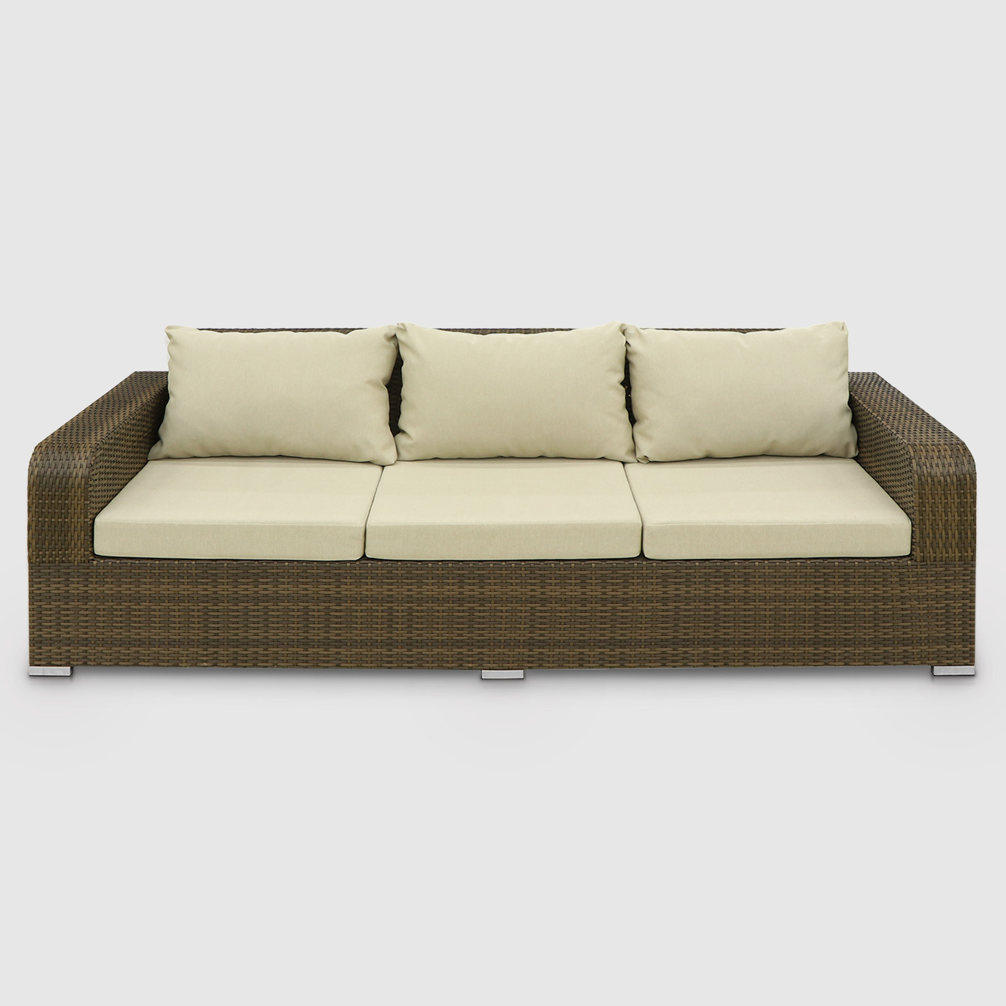Комплект мебели Ns Rattan Ottavia коричневый с бежевым 8 предметов, цвет бежевый - фото 4