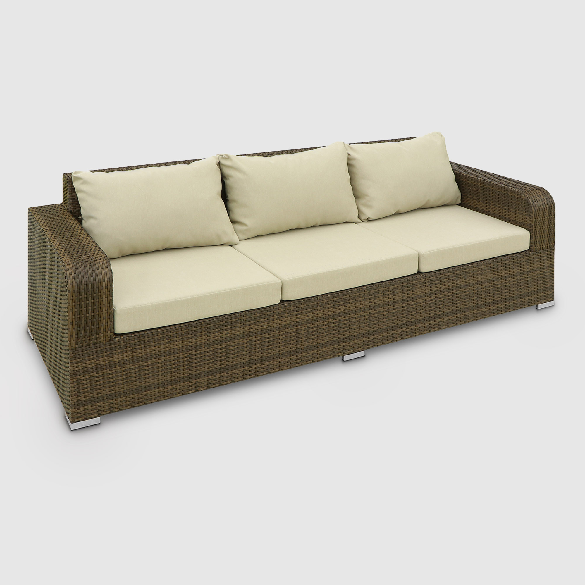Комплект мебели Ns Rattan Ottavia коричневый с бежевым 8 предметов, цвет бежевый - фото 5