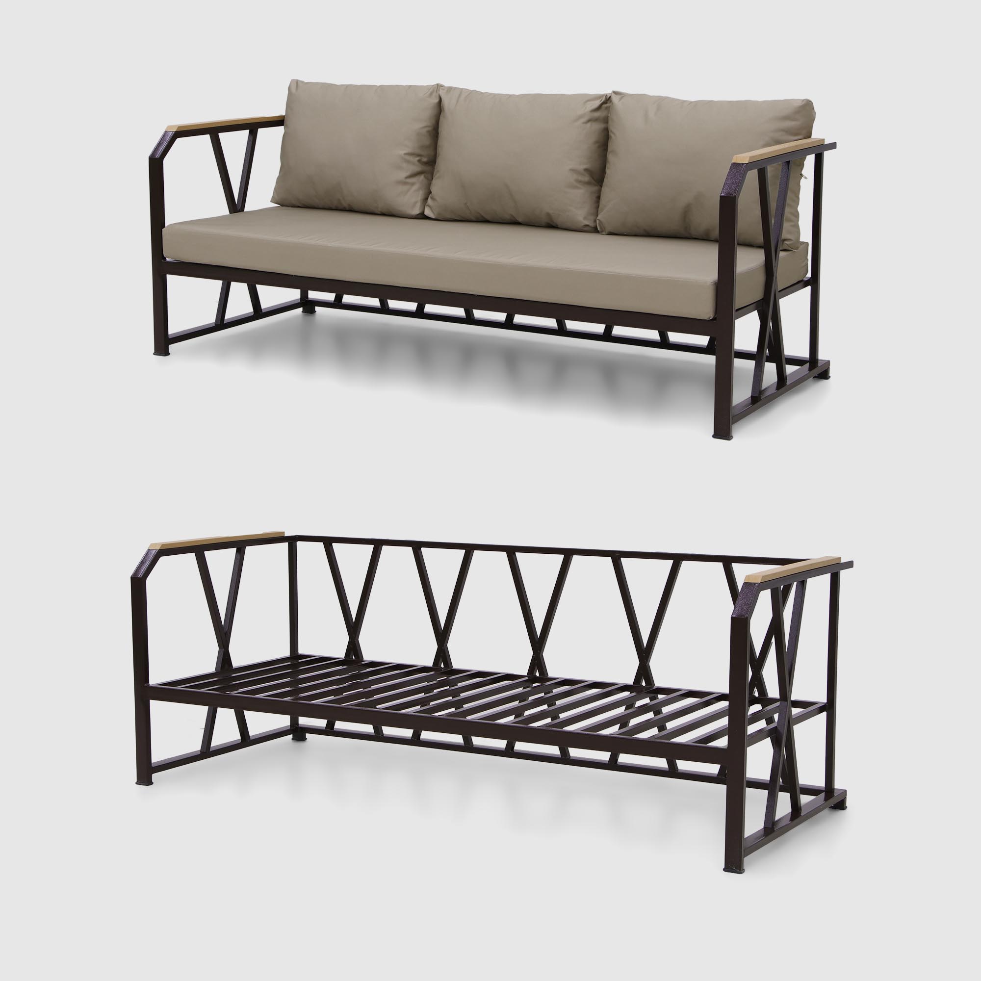 Комплект мебели Ns Rattan Atlantik 4 предмета, цвет черный, размер 180х70х65 - фото 2
