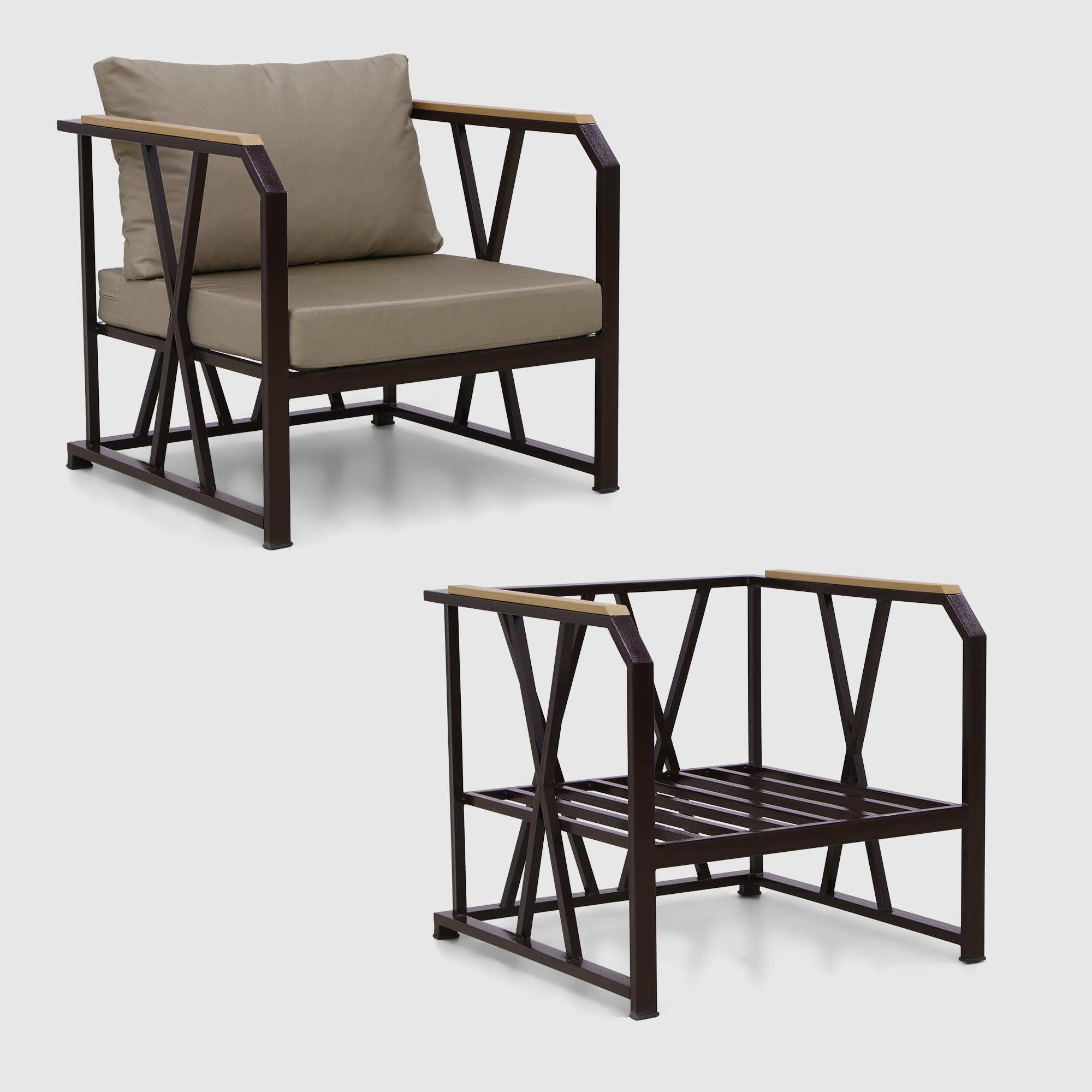 Комплект мебели Ns Rattan Atlantik 4 предмета, цвет черный, размер 180х70х65 - фото 4